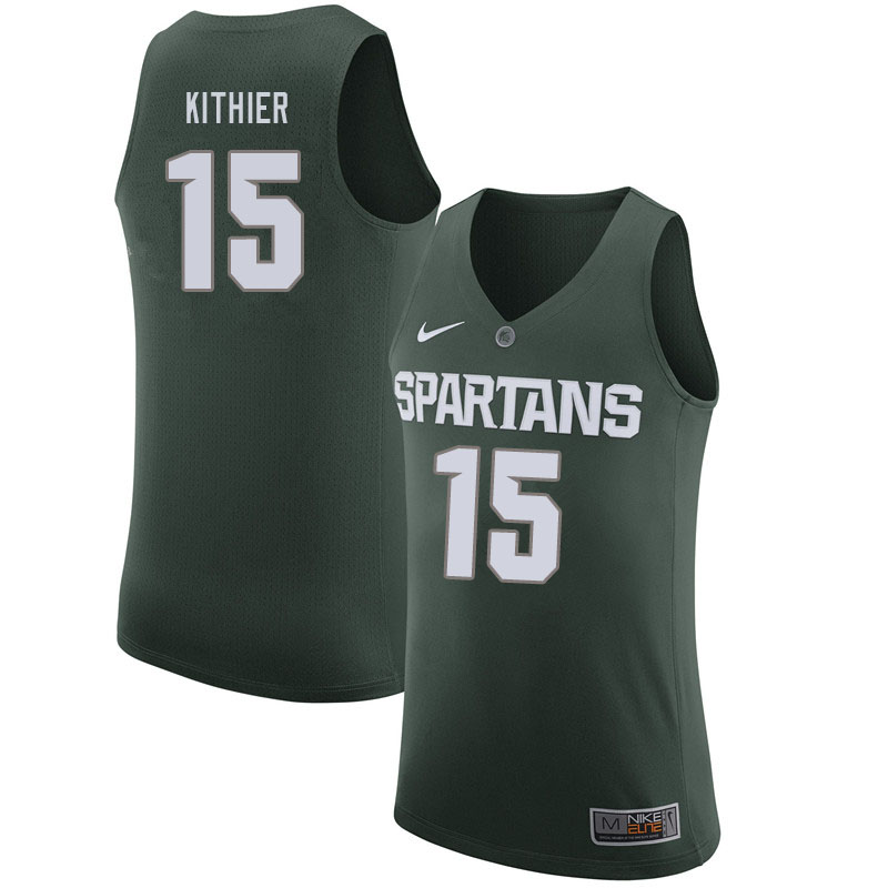 Men Michigan State Spartans #15 Thomas Kithier NCAA Nike Authentic Green College Stitched Basketball Jersey OG41I35XR